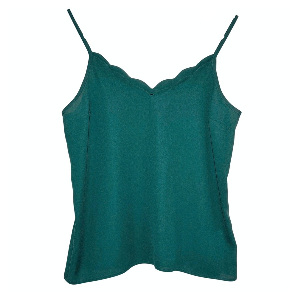 Express Camisole Green Scalloped V-Neck Spaghetti Strap Womens XS Tank Top